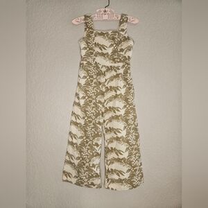 Kate Quinn One Piece Size 2T. Green Leaves and Beige